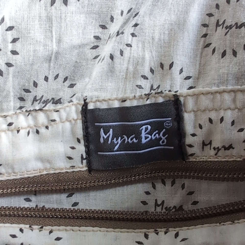 Myra Bag Multicolor Canvas & Leather Tote W/ Side Pockets - Picture 4 of 6
